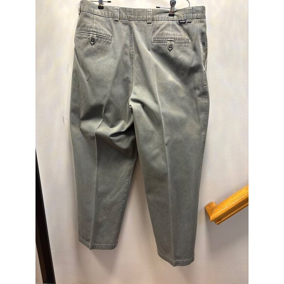 Dockers Khaki Mens Gray Pleated Dress Pants 38W x 31L Cotton Blend Classic Fit - Picture 9 of 14